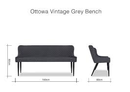 North avenue medium brown sindoori mango bench 24.094 in. Vintage Grey Faux Leather Bench With Back Ottowa Ez Living Furniture