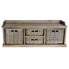 When storage space is running slim, expand it with shed and outdoor storage options from lowe's. Grey Wash Rattan Four Basket Low Storage Unit By The Orchard Furniture Notonthehighstreet Com