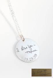 Actual Handwriting Necklace In Sterling Silver Memorial Etsy Handwriting Jewelry Actual Handwriting Necklace Handwriting Necklace