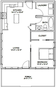 24x30 House 1 Bedroom 1 Bath 720 Sq Ft Pdf Floor Plan Etsy Tiny House Plans 1 Bedroom House Plans Tiny House Floor Plans