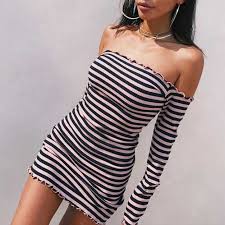 Black And White Striped Bodycon Dress Outfit Pin On Casual Bodycon Party Club Wear Dresses