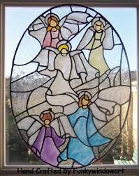 Christmas Angels Window Cling Christmas Angel Window Clings Window Art Stained Glass Effects Suncatchers Stained Glass Angel Stained Glass Christmas Window Art