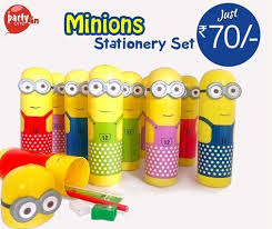 Birthday Return Gift Ideas For 10 Rs New Arrivals Minion Theme Pencil Box With Stationery Set At Just Rs 70 Minions Theme Pencilb Return Gifts For Kids Birthday Gifts For Kids Stationery Set