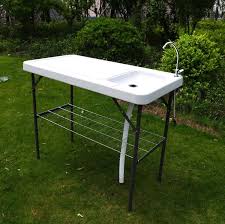 fish cleaning camp table with sink