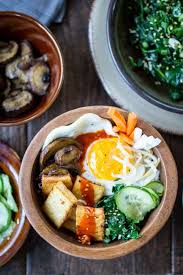 Pan Fried Tofu Is My Protein Of Choice For Korean Bibimbap Bowls Topped With Seasoned Vegetables A Dippy Fried Egg And F Bibimbap Bowl Tofu Recipes Bibimbap
