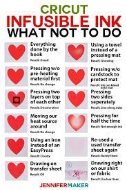 Cricut Infusible Ink Tips For What Not To Do Cricut Craft Room Cricut Tutorials Infusible Ink