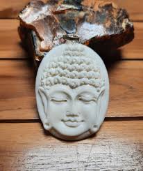 Buy Buddha Bone Pendant With Silver Bail Bali Bone Carving BU1205 Online in  India