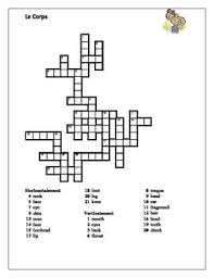 Use the clues to solve the crossword. Corps Body In French Crossword 1 Teaching Resources