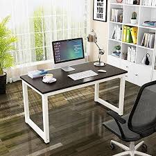 Black And White Office Table Comfortableplus Modern Simple Style Computer Desk Pc Laptop Study Table Office Desk Workstation For Home Office Black White Leg