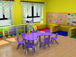 Again Its All About The Colors The Make Me Happy And Look Inviting For Children Preschool Furniture Ki Preschool Furniture Kindergarten Tables Daycare Decor