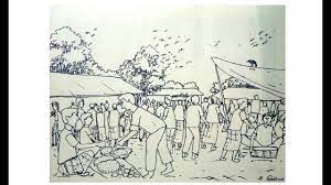 This is a great book to learn about the principles of landscape drawing. Village Market Scene Pencil Drawing Novocom Top