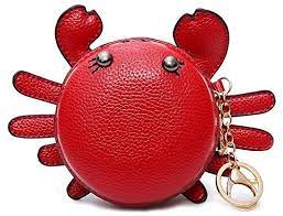 Haolong Women S Pu Leather Crab Shape Pendant Purse Mini Bag Key Chain Red Mini Bag Purses Womens Backpack