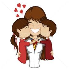 Resultado de imagem para mãe e filhos silhueta