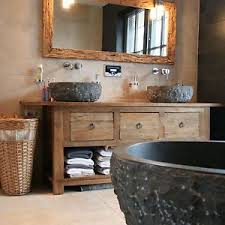 Schrank Waschbecken Design Badezimmer Rustikal Naturstein Waschbecken