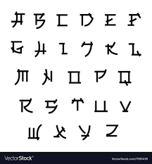 Comics super hero style font, alphabet letters and . Font In Japan Style Vector Asian Type Japanese Style Abc Alphabet Letter Illustration Downlo Estilos De Letras Tipos De Letras Abecedario Disenos De Letras
