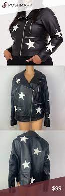 Torrid Black Faux Leather White Star Moto Jacket Jackets Black Faux Leather Jackets For Women