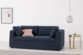 A sprawling sectional is a good option for large rooms used to entertain big groups of friends or family. Mogen 3 Seat Sofa Bed Storm Blue Made Com