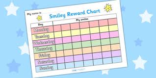 Smiley Face 7 Day Reward Chart Smiley Face Reward Chart