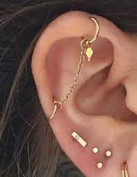 Industrial Piercing Chain Jewellery Ear Piercedearrings Ear Jewelry Ear Piercings Industrial Earings Piercings