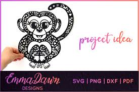 Download Marley The Monkey Mandala Zentangle 4 Designs Svg By Emma Dawn Designs Thehungryjpeg Com