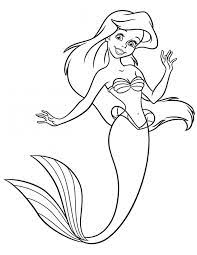 coloriage ariel la petite sirene en couleur rose