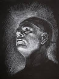 Black And White Portrait Drawing White Pencil Black Paper 3 By Calipers On Deviantart Black Paper Black Paper Drawing White Pencil