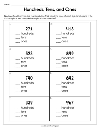 We make videos for toddlers, preschool, kindergarten, 1st grade, 2nd grade, 3rd grade and even a few for 4th grade. Place Value Worksheets Have Fun Teaching Common Core First Grade Hundreds Tens And Ones Place Value Worksheets Common Core First Grade Worksheet Sample Word Problems All Cool Math Geometric Properties Worksheet Easy