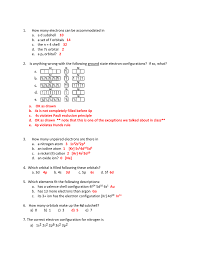 Electron configuration orbital diagrams worksheet answer key. Binnie Electron Configuration Practice 2 Answers