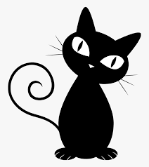 Starting next to this line (on the left) draw the mouth curve, bring it down and up again to meet the line you made under the nose. Black Cat Drawing Silhouette Cat Vector Black And White Hd Png Download Kindpng