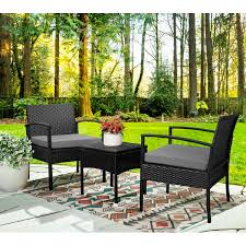 If an outdoor furniture set seats more than two. Red Steel Frame Conversation Set With Cushions Incbruce Outdoor Indoor 3pcs Patio Bistro Set Springs Motion Chairs And Bistro Round Table Set Bistro Sets Patio Furniture Sets Fcteutonia05 De