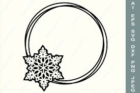 All our files comes in svg eps dxf png formats. Snowflake Wreath Svg Christmas Circle Frame Svg Monogram 1000055 Illustrations Design Bundles