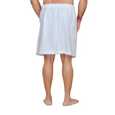 Men's towel wraps come in different designs. Men S White 100 Terry Cotton Adjustable Velcro Spa Shower Towel Bath Wrap Skylinewears