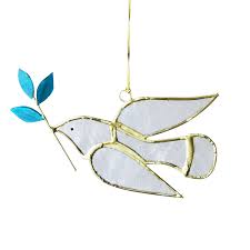 Santa clam shell ornaments philippines. Capiz Dove Ornament Dove Ornaments Ornaments Stained Glass Birds