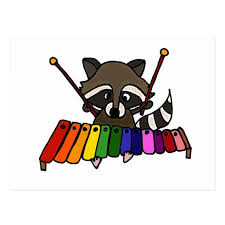 Funny Raccoon Playing Colorful Xylophone Postcard Zazzle Com In 2020 Raccoon Funny Xylophone Raccoon