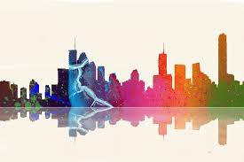 Brisbane Skyline 1 2015 Digital Art Giclee By Marlene Watson Art Skyline Artwork