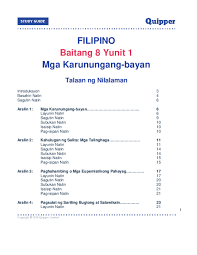 Pdf Filipino Baitang 8 Yunit 1 Mga Karunungang Bayan Dian Tandang Academia Edu