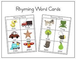 Lawteedah Rhyming Words Printable Cards Preschool Rhyming Rhyming Words Preschool Literacy