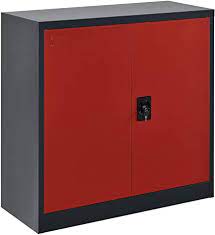 File cabinets can help to eliminate clutter on your desk to provide a professional workspace, and they can be used to store and keep your files in. En Casa Filing Cabinet 90 X 40 X 90 Cm Office Cabinet Red Dark Grey Metal Cabinet With 3 Shelves And Cylinder Lock Office Cabinet Lockable Amazon De Home Kitchen