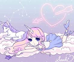 Saaki Unicorn Pink Girl Kawaii Art Pastel Goth Art Anime