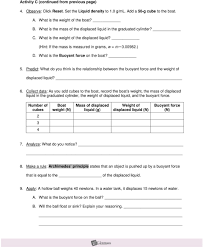 Equilibrium and pressure [note to teachers and students: Student Exploration Archimedes Principle Pdf Free Download