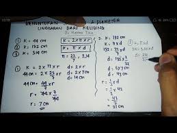 D = 14 cm luas lingkaran, l = ¼.π.d 2 l = ¼.(22/7).(14×14) = 154 cm 2 jadi luas lingkaran tersebut adalah 154 cm 2. Menentukan Jari Jari Dan Diameter Lingkaran Jika Diketahui Keliling Lingkaran Matematika Sd Youtube