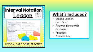 Interval Notation Lesson With Notes Card Sort And Practice Worksheets Video Video Practices Worksheets Sorting Cards Notations