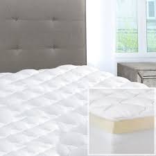 Double Thick 2 Piece Mattress Pad Comfort Topper P White Plush Mattress Pillow Top Mattress Pad Mattress Pad