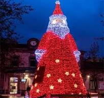 Outdoor Park Decorations 3D LED Christmas Santa Claus Motif Lights
