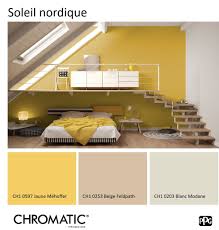 Une Association Moderne Et Graphique De Tonalites Neutres Et Legerement Ensoleillees Www Chromaticstore Co Couleurs Maison Murs Jaunes Chambre Chambre Moderne