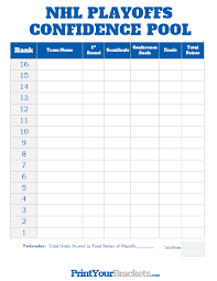 Montreal and tampa bay will play at least four games, the first team. Nhl Playoff Confidence Pool Printable Nhl Playoffs Rankings Pool