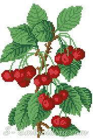 Dmc 20 colors are in use, 5 of them mixed. Cross Stitch Cherry Machine Embroidery Design Sku 10159