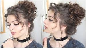 6 Hair Tutorial A Quick Easy And Messy Updo For Curly Hair Youtube Messy Curly Hair Curly Bun Hairstyles Messy Bun Curly Hair