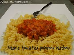 Pates Sauce Poivrons Tomates Lardons Recettes De Cuisine Avec Thermomix Ou Pas Recette Sauce Pour Pates Recettes De Cuisine Recette Poivron