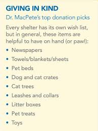The animal lovers at hgtv.com share 12 items to donate to your local animal shelters. Animal Shelter Donation Ideas Animal Shelter Donations Animal Shelter Animal Rescue Ideas